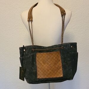 NWT Mona B distressed Dark Denim Bag